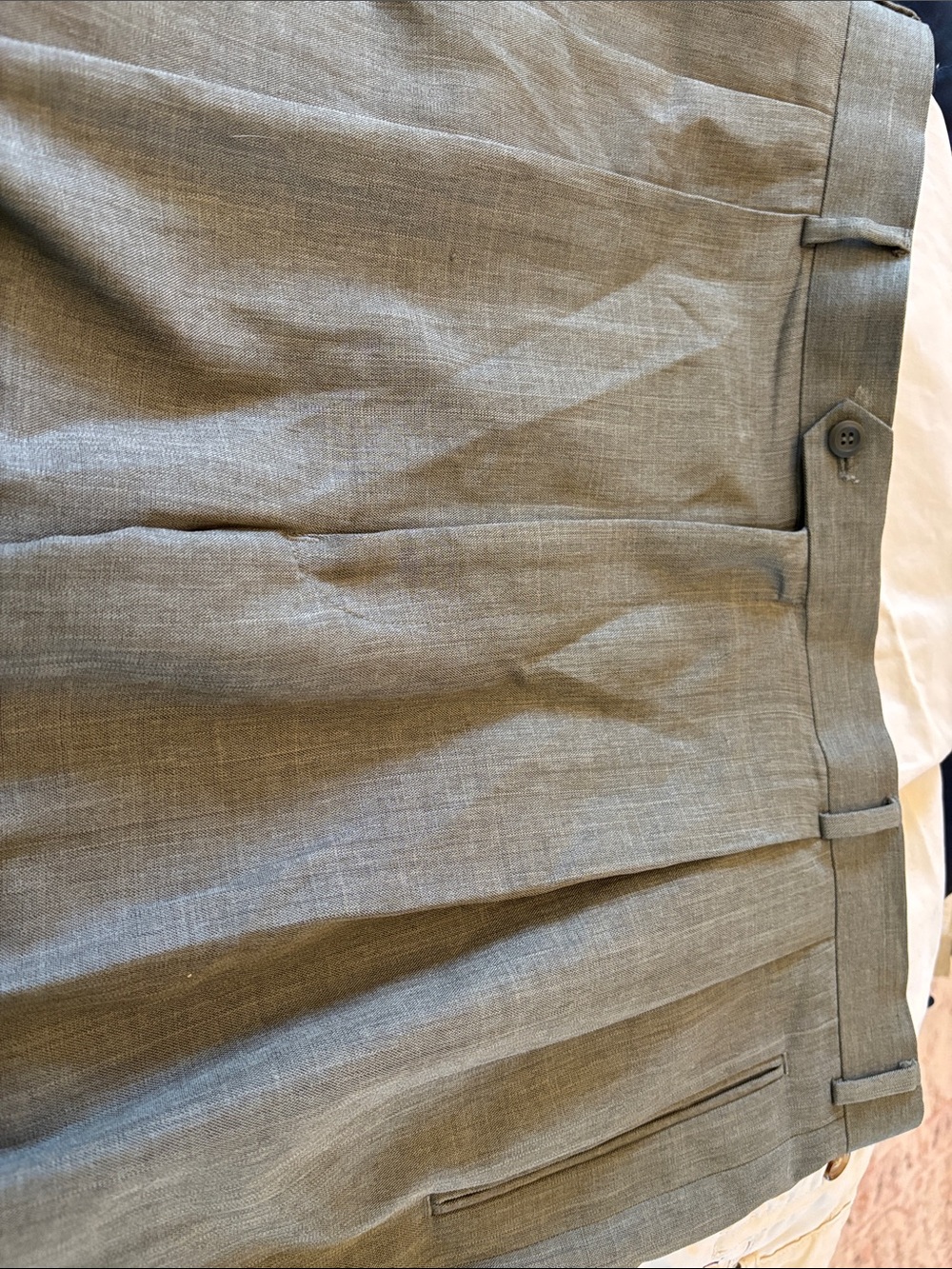 Louis Raphael Men's Dress Pants in Light Tan/ Gray - Tailored Flat Front 40x32
